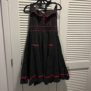 Hell Bunny Halter Polka Dot Swing Dress - XL